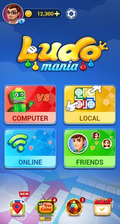 the game screen for ludo mania, which is available on android and iphones