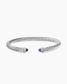 David Yurman | Classic Cable Bracelet in Sterling Silver with Diamonds, 5mm Luxury Amethyst Bangle Bracelet, Luxury Amethyst Jubilee Bracelet, Classic Amethyst Jubilee Bracelet, Artistic Signature, David Yurman Bracelet, Black Onyx Bracelet, Citrine Jewelry, Cable Bracelets, Onyx Bracelet