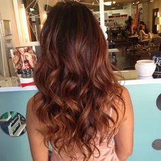 Warm Brown Hair Color, Long Layered Curly Hair, Curly Hair Specialist, Warm Hair Color, Layered Curly Hair, Ombré Hair, Trendy Hair Color