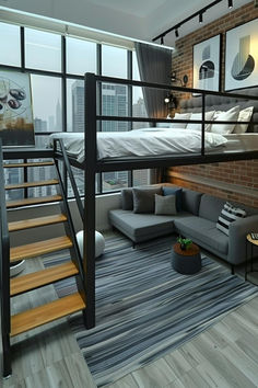 40 Modern Loft Bedroom Ideas for Sleek Living Duplex Room Bedrooms, Mini Loft Ideas, Japan Loft Apartment, Apartment With Loft Bedroom, Mezannine Loft Interior Design, Loft Type Bedroom Small Spaces, Japanese Loft Apartment, Loft Bedroom Ideas For Adults, Small Loft Apartment Ideas