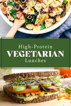 high protein vegetarian lunches with pasta and vegetables