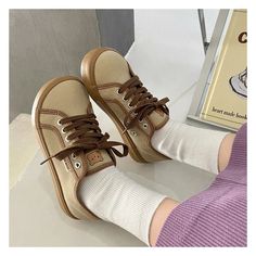 Upper Material: Canvas Insole Material: Fabric Lining Material: Canvas Size Heel to Toe (cm) Heel to Toe (inches) Shoe Size Logo CN 35 21.5~22 8.46~8.66 35/225 CN 36 22.0~22.5 8.66~8.86 36/230 CN 37 22.5~23 8.86~9.06 37/235 CN 38 23.0~23.5 9.06~9.25 38/240 CN 39 23.5~24 9.25~9.45 39/245 CN 40 24.0~24.5 9.45~9.65 40/250 Canvas Shoes With Laces And Round Toe, Fabric Canvas Shoes With Round Toe And Laces, Fabric Canvas Shoes With Laces And Round Toe, Brown Canvas Shoes With Rubber Sole For Spring, Brown Lace-up Canvas Shoes, Casual Brown Canvas Shoes With Round Toe, Flat Canvas Shoes With Laces For Spring, Spring Brown Canvas Shoes With Rubber Sole, Spring Flat Canvas Shoes With Laces