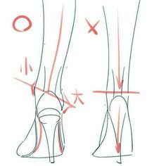 how to draw high heel shoes step by step