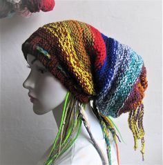 Dreads Long Tube Hat dreadlock Sock Oversized Slouchy Unisex Winter Slouchy Hat Knit Rasta Tam Hippie Boho Headband Dreadstyles Buggy Hat Dreads Woodland Hat Long slouchy beanie. In soft acrylic yarn. Vegan friendly headgear. It's warm and yet suitable to wear all year around.This hat should be suitable for long dreads.Width at brim 22", stretches to 27", cinches smaller with drawstringLength from crown to rim13"Stretches longer or wider if needed. If you need other colours or dimensions please Bohemian Beanie Headwrap, Bohemian Winter Headwrap One Size, Bohemian One Size Winter Headwrap, Bohemian One-size Winter Headwrap, Adjustable Bohemian Winter Headwrap, Bohemian Beanie For Festivals, Bohemian Beanie One Size Fits Most For Festival, Adjustable Multicolor Bohemian Beanie, Dreads Long