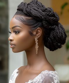 🍂 Edgy Bride Braid Updo Glamorous Braids Updo Hairstyle Bride Braid, Edgy Bride, Braids Updo, Braid Updo, Updo Hairstyle, Braided Hairstyles Updo, Textured Waves, Heat Damage, Braided Updo