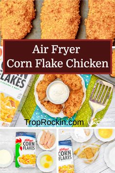 air fryer corn flake chicken is an easy and delicious recipe that's ready in under 30 minutes