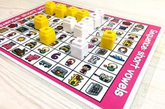 a board game with yellow blocks on it