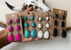 Bridesmaids Bachelorette, Western Gifts, Stone Drop Earrings, Western Accessories, Jewelry Turquoise, Southwestern Jewelry, Earrings 3, Stone Pendant Necklace, Western Jewelry