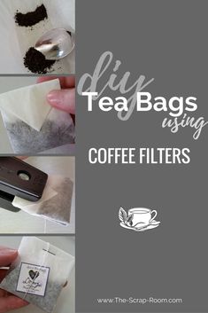 instructions to make diy tea bags using coffee filters