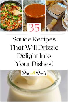 Collage of 4 sauce recipes. Best Sauce Recipes, Sweet Sauce Recipes, Best Sauces, Sauce Ideas, Best Sauce Recipe, Dairy Free Dips, Savory Jam, Sauces Recipes, Homemade Cheese Sauce