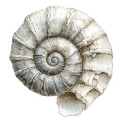 an ammonet shell is shown on a white background with rusted paint and shading