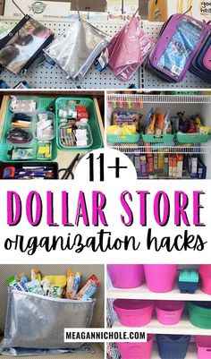 the dollar store organization hacks are great for kids to use in their school supplies