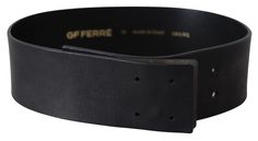 GF Ferre Elegant Solid Black Leather Women's Belt Affirmation Jewelry, High Heel Stiefel, Gianfranco Ferre, Black Leather Belt, Model Fashion, Chains For Men, Black Logo, Leather Fabric, Belt Size