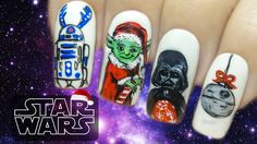 Star Wars Nail Art, Star Wars Nails, Freehand Nail Art, Green Nail Art, Holiday Nail Designs, Nail Time, Cute Nail Art, Art Video