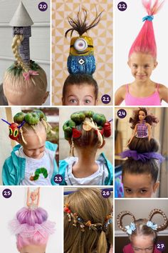 Easy Last Minute Hairstyles, Last Minute Hairstyles, Easy Crazy Hairstyles, Crazy Hair For Kids, Crazy Hair Day Ideas, Spirit Day, Wacky Hair Day, Wacky Hair Days, Going Out Hairstyles