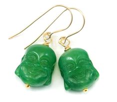 Soft Green Quartz Carved Happy Buddha Head Earrings. Earwires are Sterling Silver or 14k Solid Gold or 14k Gold Filled - you choose. These have an antique look about them. Gemstone size is 12x15mm, earrings hang 1.2 inches. The mannequin shows the relative size and how they will hang. Please check out my store for more gemstone earrings, bracelets and necklaces. Remember - Free Shipping! Pearl Love, Happy Buddha, Simple Pearl, Rose Quartz Earrings, Buddha Head, Baroque Pearl Earrings, Green Quartz, Emerald Earrings, Quartz Earrings