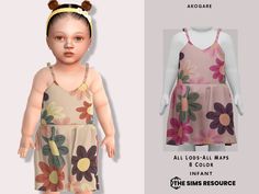 an image of a baby doll wearing a dress with flowers on the front and back