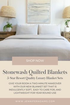 stonewash quilted blankets give your room a two minute makeover with new linens