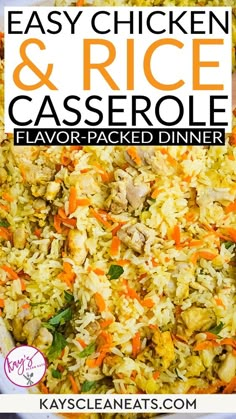 an easy chicken and rice casserole with carrots in it