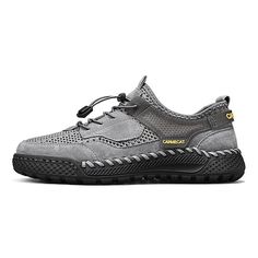 Category:Sneakers; Upper Materials:Premium Leather; Lining Materials:Mesh; Gender:Men's; Toe Shape:Round Toe; Outsole Materials:Rubber; Closure Type:Lace-up; Function:Comfortable,Slip Resistant; Listing Date:07/24/2024; 2024 Trends:Handmade Shoes Hiking Sneakers, Outdoor Hiking, Walking Shoes, Grey Khakis, Handmade Shoes, Shoes Online, Summer Shoes, Walking, Shoes Mens