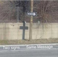 two signs same message on one pole