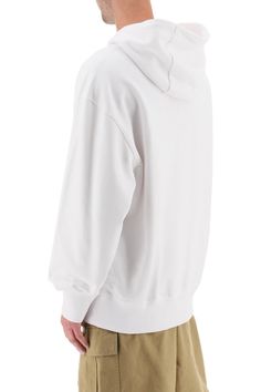 Boss oversized sweatshirt in pure cotton French terry with macro logo patch on the chest. Finished with ribbed cuffs and hem, it features drawstring hood and kangaroo pocket. The model is 187 cm tall and wears a size L. Size Info STANDARD Color Detail White Made In Bangladesh Material 100% CO Season One spring Season Two summer Product clothing Brand Boss Size And Fit Oversized Winter Hoodie With Logo, Athleisure Hoodie Sweatshirt With Logo Detail, Oversized Hoodie Sweatshirt With Logo Detail, Solid Cotton Hoodie Sweats, Cotton Hoodie Sweats, Oversized Hoodie With Logo And Crew Neck, Classic Cotton Sweatshirt With Logo, Cotton Hoodie With Logo For Streetwear, Oversized Logo Hoodie For Fall