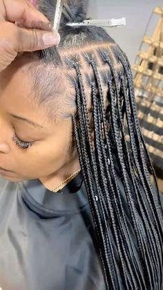 Follow For More ♡ Braided Singles Hairstyles, 26 Inch Braids, Hairstyles Small Braids, Braid Layout, Braider Aesthetic, Box Braid Parting, Xs Knotless Braids, 100 Years Of Makeup, Braided Hairstyles Box Braids