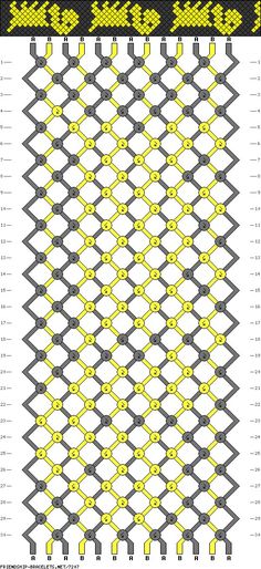 a cross stitch pattern with yellow and gray squares on it, in the middle of an image