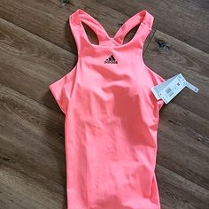 Heat.Rdy T Tank New Top. Inner Bra With Removable Pads. Melon Color. Smoke Free Tennis Fits, Basketball Tank Tops, Adidas Tank Top, White Crop Tank, White Crop Top Tank, Adidas New, Workout Fits, Purple Tank Top, Women's Muscle