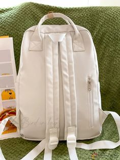 Bird in Bag - Functional Decorative Backpack with Accessories, Versatile Solid Color Carry-on Backpack for Women, Waterproof Business Work Backpack for White Waterproof School Bag, White Waterproof School Backpack, White Waterproof Everyday Bags, Everyday Waterproof White Bags, Everyday White Waterproof Bags, White Waterproof Backpack For Travel, Waterproof White Backpack For Travel, White Backpack With Zipper Closure For Outdoor, White Waterproof Travel Backpack