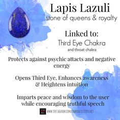 Crystal & Gemstone Shop on Instagram: “Alrighty Peeps! . I know it's been a while since I've done an info card. Here's one on one of my first crystal loves, Lapis Lazuli. Aside…” Third Eye Opening, Witch Spell Book, Healing Vibrations, Psychic Development, Cleansing Crystals, Spiritual Crystals, Spiritual Meditation, Crystal Healing Stones, Crystal Meanings