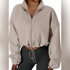 About This Item Size - S=Us(4-6), M=Us(8-10), L=Us(12-14), Xl=Us(16-18)See Details In Rich Description. Features - Featuring A Cropped Short Jacket Design, Full Zip Up And Stand Collar, Bungee At Hem And Keep The Cold Out, Baggy, Cropped Length, Perfect Winter Outfit For Your Jeans, Legging, Or Any Pants. Style - Baggy And Cropped Seaming Brings A Flattering Bottom. High Neck With Full-Zip Offers More Skin Coverage Protection Against Chill Wind And Sun. Occasion - This Short Fleece Jacket Oversized Long Sleeve Outerwear For Leisure, Oversized Fall Leisure Outerwear, Oversized Leisure Outerwear For Fall, Fall Outerwear With Ribbed Cuffs For Leisure, Solid Color Sportswear Top For Leisure, Solid Color Leisure Sportswear Tops, Solid Color Fall Athleisure Sweater, Oversized Long Sleeve Fleece Jacket For Loungewear, Relaxed Fit Long Sleeve Fleece Jacket For Loungewear