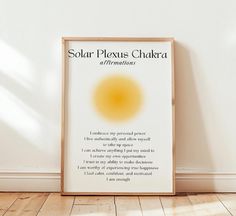 HEY BABES!  Elevate your energy with this stunning Solar Plexus Chakra Aura digital artwork, designed to inspire confidence and inner strength. Featuring empowering Solar Plexus Chakra affirmations, this high-resolution digital file is perfect for meditation spaces, yoga studios, or personal growth decor. Instantly download this vibrant piece to promote positivity, self-empowerment, and chakra healing in your space. Ideal for spiritual decor, energy alignment, and mindfulness practices. We specialize in creating art that reflects your true self! Art that speaks to who you are is so much more meaningful and helps to elevate and personalize your space! Surround yourself with things you LOVE! --HOW TO PRINT-- After you've checked out with your brand new prints, you'll receive a popup in your True Self Art, Yellow Chakra, Chakra Wall Art, Chakra Chart, Energy Alignment, Self Art, Chakra Heilung, Yoga Chakra, Chakra Affirmations