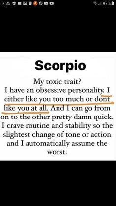 the text is written in black and white on a piece of paper that says scorpio