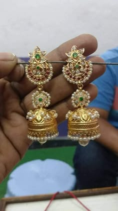 Big Buttalu Earrings Gold Bridal, Gold Zumaka, Indian Jumkas, Butta Earrings, Big Earrings Gold, Gold Jhumkas, Gold Earrings Indian