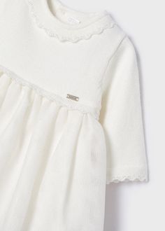 Long sleeved Dress for newborn. Button fastenings down the back to allow the garment to be put on and taken off easily. Fitted Long Sleeve Baptism Dress For Spring, Long Sleeve Cream Dress For Baptism, Elegant Long Sleeve Fitted Baptism Dress, Elegant Fitted Long Sleeve Baptism Dress, Long Sleeve Baptism Dress With Lace Trim, Fitted Long Sleeve Baptism Dress With Lace Trim, Ceremonial Dress, Baby Girls Dress, Long Sleeved Dress