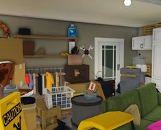 a room filled with lots of clutter and furniture