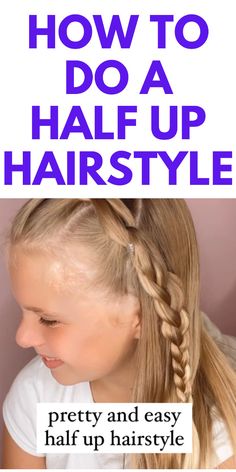 HOW TO DO A HALF UP BRAIDED HAIRSTYLE - HERE IS HOW TO DO A HALF UP BRAIDED HAIRSTYLE. Pretty Hairstyles For School, Hairstyle For School, Girls School Hairstyles, Half Up Hairstyle, Easy To Do Hairstyles, Easy Hair Ideas, Half Up Half Down Hairstyle, Down Hairstyle, Beard Styles Short