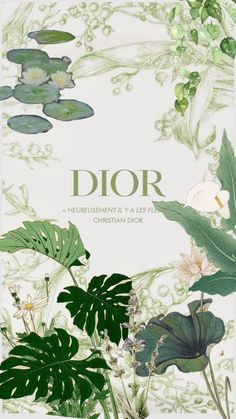 the front cover of dior's new book, featuring water lilies and lily pads