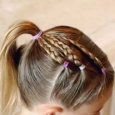 Aynsley Ovard Jorgensen on Instagram: "This is one of my favorites for when she has cheer or dance after school!! Holds it in all day 💜💜 #hairtutorial #hairstyle #hair #momanddaughter #cheerhair #toddlerhair #hairideas #toddlerhairstyles #littlegirlhairstyles #slickedbackhair" Girls Hairstyles For Dancers, Girls Cheer Hairstyles, Dance Recital Hair, Aynsley Ovard, Recital Hairstyles, Figure Skating Hair, Gymnastics Hairstyles, Cheer Ponytail, Cheer Hairstyles