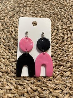 Handmade earrings - stainless steel jewelry Very light and solid. Black And Pink, Steel Jewelry, Stainless Steel Jewelry, Handmade Earrings, Earrings Handmade, Jewelry Earrings Dangle, Dangle Drop Earrings, Dangle Earrings, Jewelry Earrings