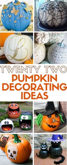 pumpkin decorations for halloween with the words, 10 cool new pumpkin decoration ideas for this halloween