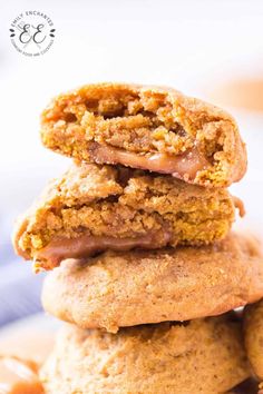 three cookies stacked on top of each other