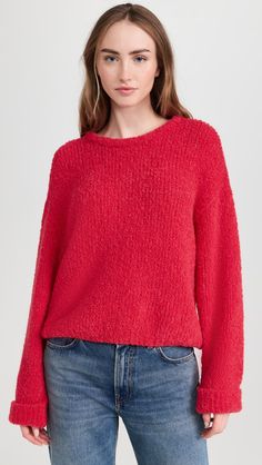 Fabric Weight: HeavyweightLightweightHeavyweightFabric: Heavyweight loose knitCrew neckLong sleevesShell: 36% wool/35% acrylic/15% alpaca/13% polyamide/1% elastaneHand washImported, BulgariaStyle #AVNTG30013 Oversize Pullover, Red Jumper, Cashmere Outfits, Pull Oversize, Crew Neck Jumper, Maxi Dress Trend, Oversized Sweater, Tea Dress, Plus Size Pregnancy