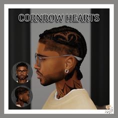 an image of a man with cornrows on his head and glasses in front of him