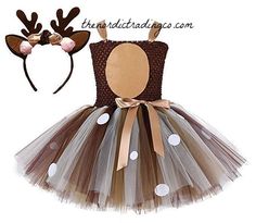 Christmas Dress For Kids, Deer Costumes, Clothes Brown, Christmas Tutu Dress, Kids Halloween Costumes, Reindeer Dress, Toddler Costumes Girl, Girls Christmas Dress