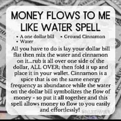 Good Energy Spell, Money Flows To Me, Money Spells Magic, Paganism Spells, Hoodoo Spells, Money Spells That Work, Good Luck Spells, Money Spell, Spells For Beginners