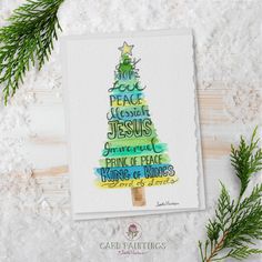 a christmas card with the words peace and jesus on it