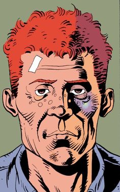 a man with red hair and an eye patch on his forehead