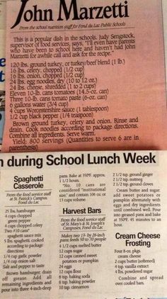 an article in the john marzetti newspaper about lunch week, with information on it